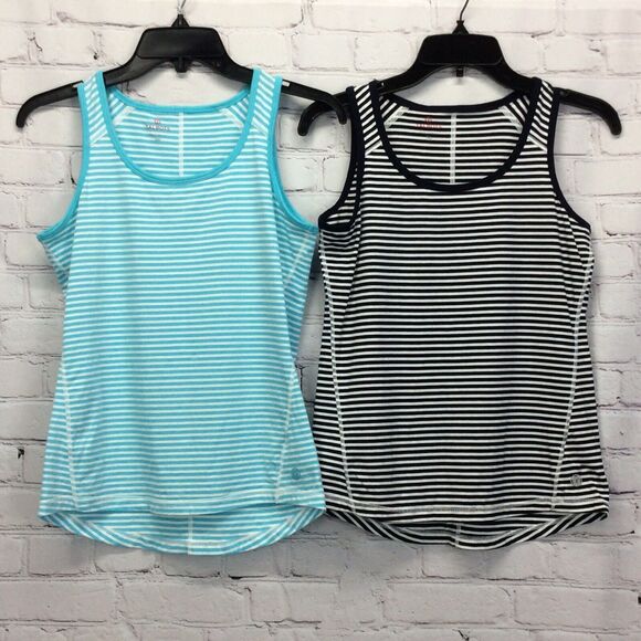 Talbots Athletic Tank Tops Women's Size S Petite Aqua/White Navy/White Striped 2 - Picture 1 of 12